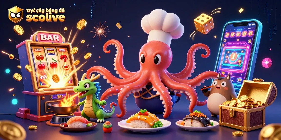 Engage in thrilling slot action with trực tiếp bóng đá socolive as a cartoon octopus chef serves up jackpot wins.