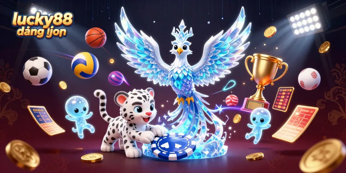 Experience lucky88 đăng nhập with vibrant 3D phoenix and casino elements in an exciting scene.