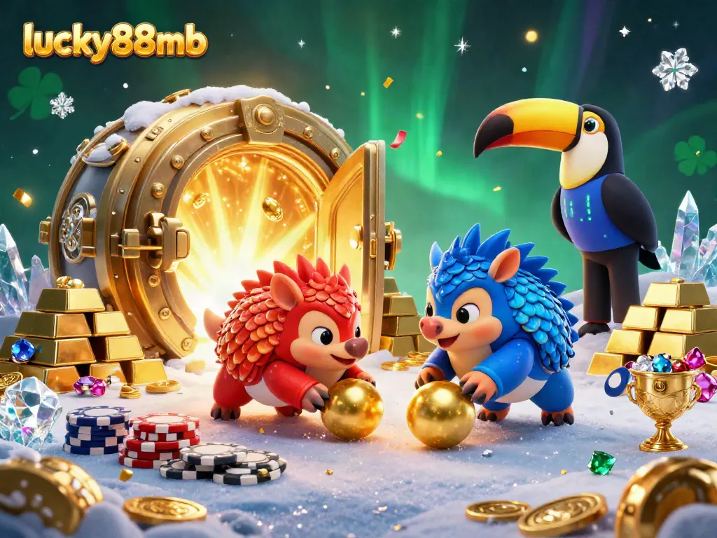 Experience vibrant gambling action with lucky88mb featuring rival pangolins at a casino game.