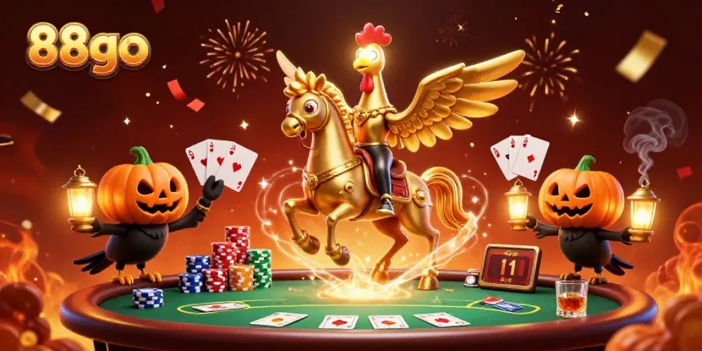 Experience thrilling play at 88go with vibrant casino elements and festive atmosphere.