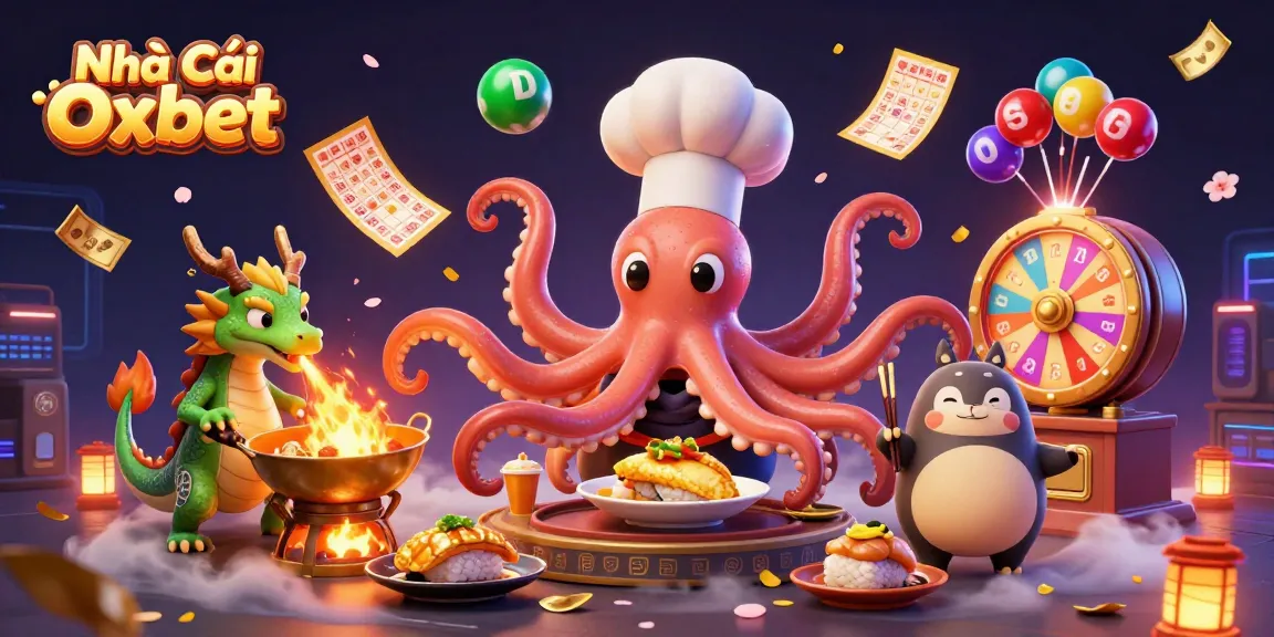 Experience the thrill of Nhà Cái Oxbet with vibrant gaming elements in an engaging casino scene.