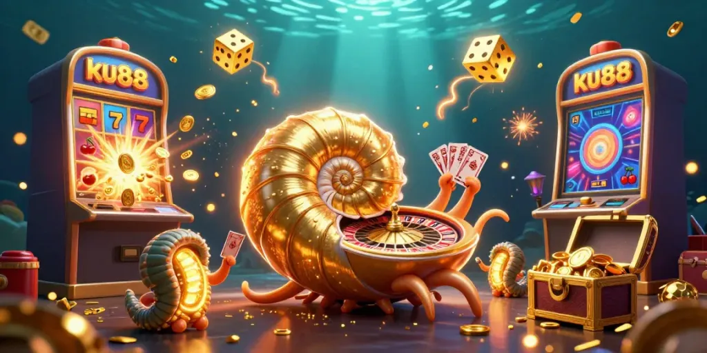 ku88 players enjoy an exhilarating casino experience with glowing nautilus and exploding jackpot treasures.