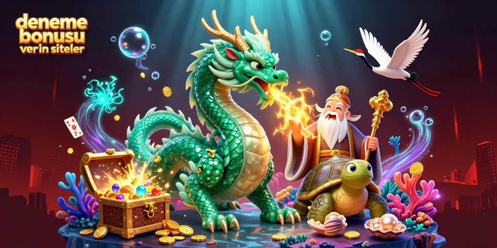 Experience the thrill of deneme bonusu veren siteler with this vibrant and dynamic casino scene illustration.