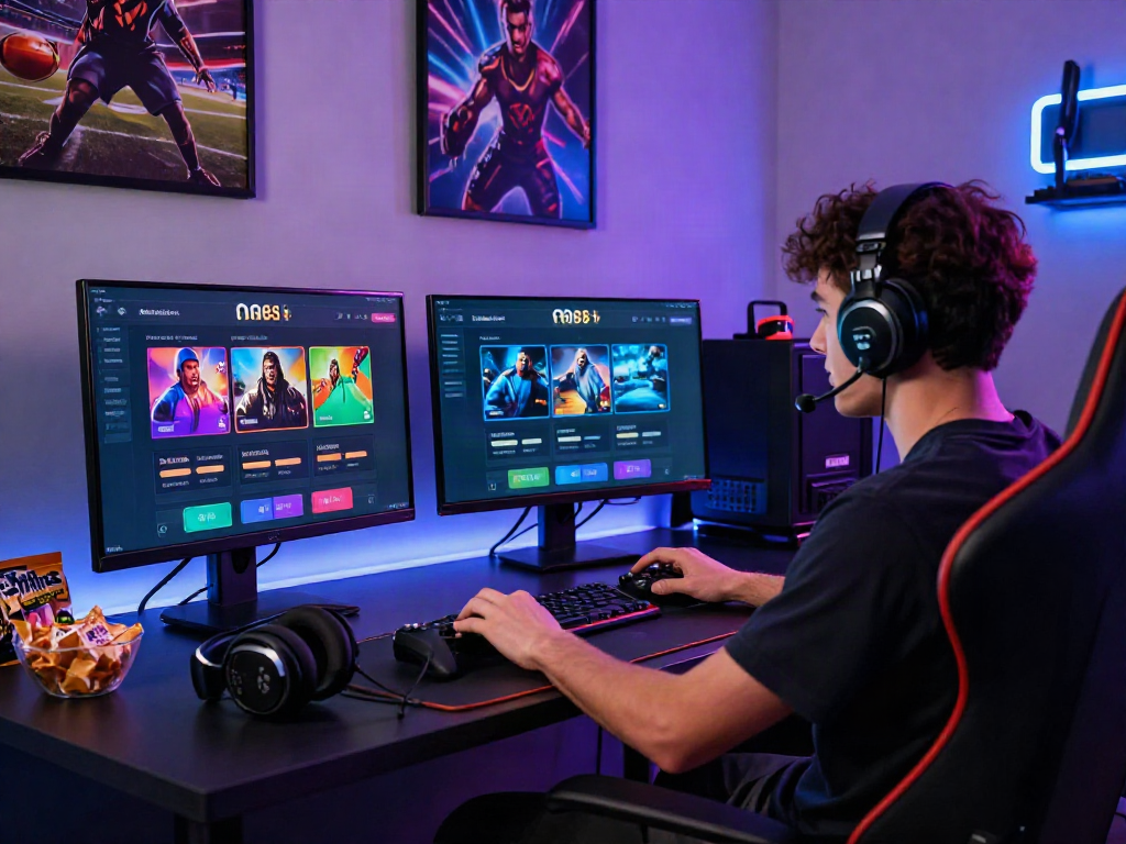 Person enjoying the man88 online gaming experience in a modern setup