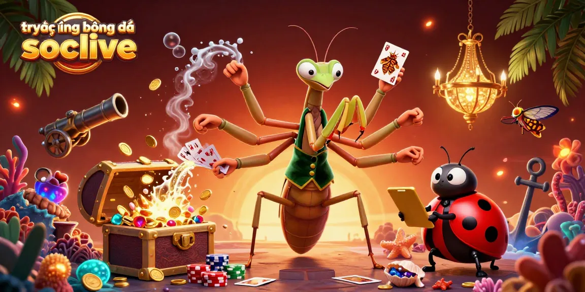 Experience trực tiếp bóng đá socolive with vibrant gaming elements and dynamic characters in this colorful illustration.