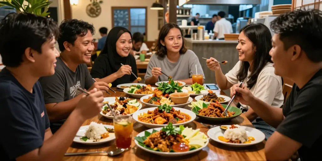 Indonesian dishes at rokok88 restaurant, showcasing Sate Taichan and Nasi Goreng.