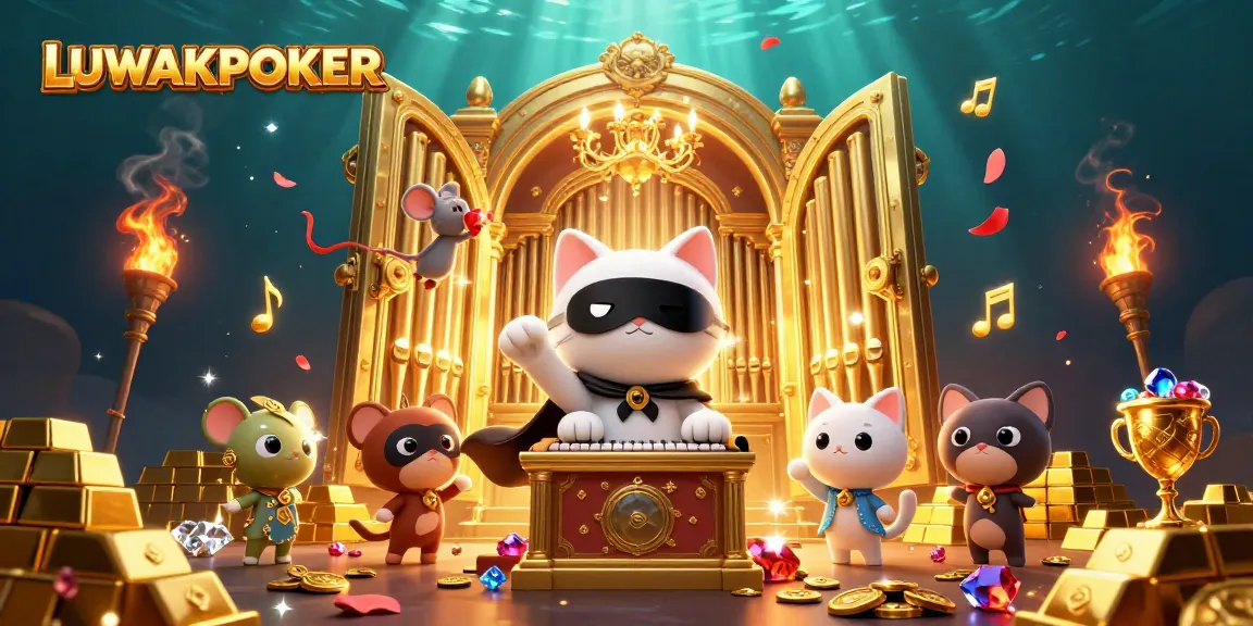 LUWAKPOKER showcases thrilling online card games with lively characters and dazzling casino elements.