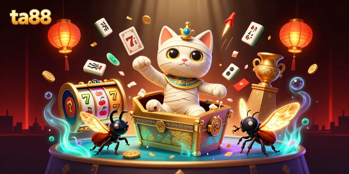 Join the excitement with ta88, featuring 3D animated Egyptian theme casino characters and vibrant game elements.