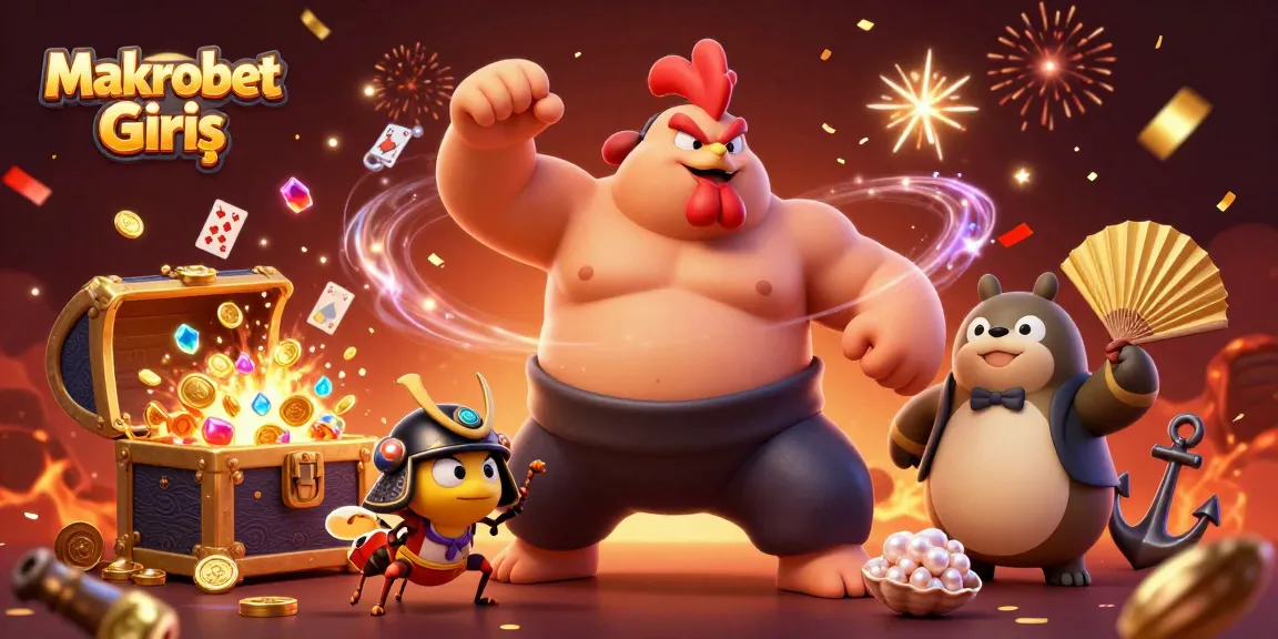 Engage in thrilling action with Makrobet Giriş in a vibrant casino scene featuring dynamic characters.